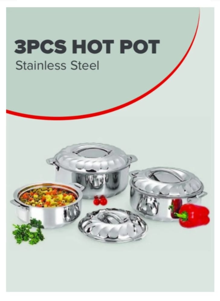 3-Piece Insulated Stainless Steel Hot Pot Set – 7500ml / 5000ml / 3500ml Sizes – Thermal Food Storage Containers – Indian Made - Image 5